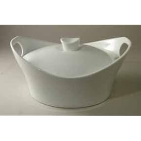 CASSEROLE DISH WITH COVER - REINFORCED WHITE PORCELAIN CASSEROLE DISH WITH COVER by Jaf Gifts