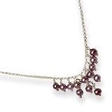 Sterling Silver Freshwater Cultured Violet Pearl Necklace - 16 Inch