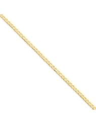 Genuine IceCarats Designer Jewelry Gift 14K 9In Polished Curb Link Anklet In 9.00 Inch