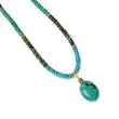 .925 Silver, Turquoise & Jasper Necklace- 16 IN