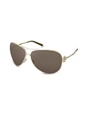 Giorgio Armani Logo Hinge Metal Aviator Sunglasses gold/polarized brown