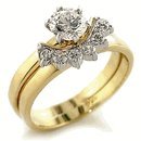 Sales Stylish Two Piece Wedding Ring Set 18kt Gold EP Size 5-10 Lifetime Guarantee Anniversary Engagement Band W292