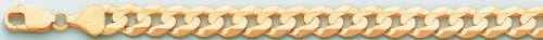 14k Italy Yellow Gold 9.6mm Cuban Curb Link Chain Bracelet 8.5" Inches