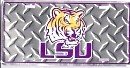 LSU Tigers Diamond Plate Style License Plate
