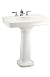 Kohler Bancroft 30 pedestal sink with single-hole faucet drilling White - K-2347-1-0