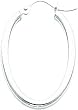 White-gold Oval Hoop Earrings Polished Jewelry