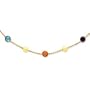 14K Akoya Pearl and Multi-color Gemstone Necklace - 18 Inch - Lobster Claw - JewelryWeb