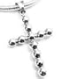 Simple Sterling Silver Beaded Cross Charm Pendant