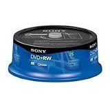 Sony 25DPW47SP DVD+RW 4X 4.7GB Spindle Rewritable DVD, 25-Pack