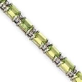 14K 13.00 CTW Emerald Cut Peridot & Diamond Bracelet