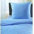 Seersucker Bettw�sche Uni Blau 135x200 und 80x80 RV b�gelfrei