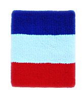 GOGO™ NBA Style Red/White/Navy Stripe Wristband, Sweatband (Price for ONE DOZEN)