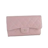 CHANEL：シャネル キルティング三つ折り長財布 ローズピンク 並行輸入 シャネル 三つ折り財布