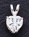 Sterling Silver Heart CZ (Cubic Zirconia) Pendant with 20 inch Sterling Silver Chain