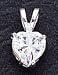 Sterling Silver Heart CZ (Cubic Zirconia) Pendant with 20 inch Sterling Silver Chain