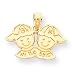 14k Solid Satin My Two Boys Charm - Measures 15x22mm - JewelryWeb