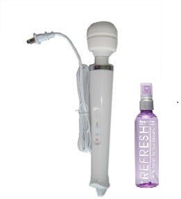 POWERFUL 8 Speed HandHeld massager with soft silicone head - white, +pipedream 4oz toy cleaner, US seller, fast shipping