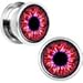 Body Candy Stainless Steel Red Human Eye Screw Fit Plug Pair (5mm to 20mm)