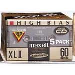 Maxell(R) Cassette Audio Tape, 60-Minute High Bias Standard, Pack Of 5