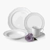 Mikasa Antique White 45-Piece Dinnerware Set, Service for 8
