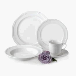 Mikasa Antique White 45-Piece Dinnerware Set, Service for 8