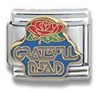 Clearly Charming Grateful Dead logo Rose Grateful Dead Italian Charm Bracelet Link