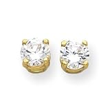 14k 6mm Moissanite Round Earring
