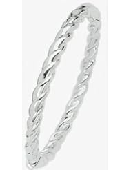6mm 14k Fancy White Gold Bangle Bracelet