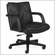 Global Total Office Troy Leather Office Chair with Low Back and Pneumatic Tilter