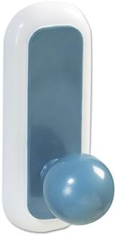 Designer Ball Hooks, Plastic, Blue, 2 Hooks with 4 Adhesive Strips per Pack