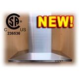 Euro-Kitchen SPAGNA VETRO 30-inch Stainless Steel Range Hood - SV168F4-30