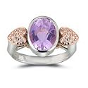 0.12 Ct Diamond & Kunzite Ring in 14K White Gold