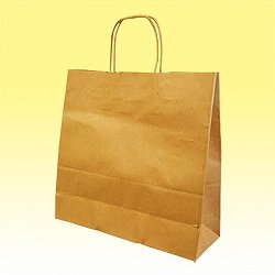 手提げ紙袋 25チャームバッグ 3才 ミザラシムジ 茶無地 M