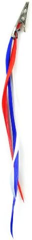 Designer Feathers 12754 Feather Hair Extension, Red/White/Blue