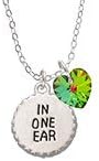 In One Ear ''Out the Other'' - Vitrail Green Crystal Heart Sophia Necklace