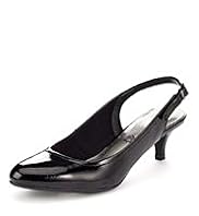Footglove™ Fashion Leather Almond Toe Slingback Shoes with Insolia®