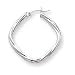 14k White Gold 3mm Twisted Hoop Earrings