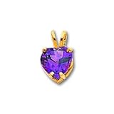 14k 7mm Heart Amethyst pendant
