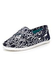 Sea Theme Print Riptape Espadrilles