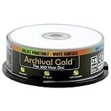 Delkin CD-R Inkjet Archival Gold - 650mb, 74 Minute, 25 Pack on Spindle