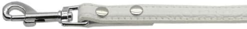 Mirage Pet Products 2-Tier Faux Croc Collar Leash, 1/2-Inch, White