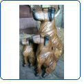 Groovystuff Teak Wood Sitting Hound Dog - 8 x 6 x 16