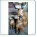Groovystuff Teak Wood Sitting Hound Dog - 11 x 7 x 20