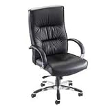 Lorell Products - Exec. Hi-Back Chair, 25-1/2x28x44-1/4 to 47-3/4, BK Lthr - Sold as 1 EA - Executive high-back chair is upholstered in rich black top grade leather. Sloped open-loop arms have an aluminum frame with padded leather for comfort. Matching aluminum base has plastic scuff guards and casters. Functions include pneumatic seat-height adjustment (18-1/4 to 21-3/4), 360-degree swivel, tilt, tilt tension and tilt lock. Seat back measures 21 wide x 4-1/2 thick x 26 tall. High-back