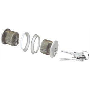 CRL Aluminum Finish Double Mortise Cylinder - Yale 8 Keyway - Keyed Alike