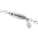 Stainless Steel Dallas Cowboys Team Name and Logo Bracelet - 7.5''