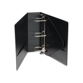 Wilson Jones 38354NB Basic Vinyl D-Ring Binder With Label Holder, 4 in. Capacity, Black