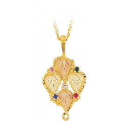 Black Hills Gold Mother's Necklace - 3 stones - G2936