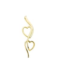 CleverEve Luxury Series 14K Yellow Gold 8.20 grams Double Heart Vertical Pendant