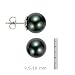 14k Gold, AAA 9.5-10mm Black Tahitian Pearl Stud Earring